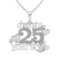 1.07 Ctw SI2/I1 Diamond 14K White Gold Special Cheers to 25 Years Necklace