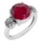 Certified 5.20 Ctw Ruby And Diamond Ladies Fashion Halo Ring 14k White Gold (VS/SI1) MADE IN USA