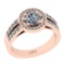 1.35 Ctw SI2/I1 Gia Certified Center Diamond 14K Rose Gold Engagement Halo Ring