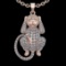5.09 Ctw SI2/I1 Diamond 18K Rose Gold monkey Pendant Necklace