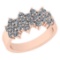 Certified 1.52 Ctw SI2/I1 Diamond 14K Rose Gold Victorian Style Simple Band Ring