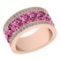 Certified 5.12 Ctw I2/I3 Pink Sapphire And Diamond 10K Rose Gold Band Ring