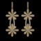 6.20 Ctw SI2/I1 Diamond 14K Yellow Gold Dangling Earrings