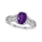 Oval Amethyst and Diamond Cocktail Ring 14K White Gold 1.20 ctw