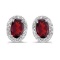 Diamond and Ruby Earrings in 14k White Gold 1.20ctw