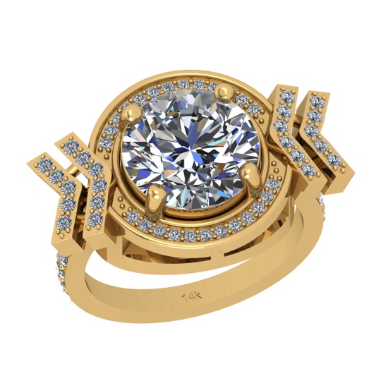 2.50 Ctw SI2/I1 Diamond 14K Yellow Gold Engagement Ring