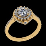 1.52 Ctw VS/SI1 Diamond 14K Yellow Gold Engagement Halo Ring