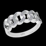 1.08 Ctw SI2//I1 Diamond 14 K White Gold Custer Band Ring