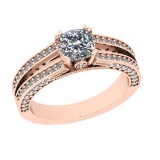 1.00 Ctw VS/SI1 Diamond 14K Rose Gold Vintage Style Ring