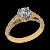 1.65 Ctw SI2/I1 Diamond 18K Yellow Gold Engagement Ring
