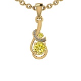 0.85 Ctw i2/i3 Treated Fancy Yellow And White Dimaond 14K Yellow Gold Pendant
