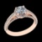 1.65 Ctw SI2/I1 Diamond 18K Rose Gold Engagement Ring