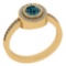 Certified 0.93 Ctw Treated Fancy Blue and White Diamond I1/I2 14k Yellow Gold Vintage Style Ring