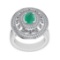 2.46 Ctw SI2/I1Emerald and Diamond 14K White Gold Engagement Ring