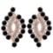 Certified 1.30 Ctw I2/I3 Treated Fancy Black And White Diamond 14K Rose Gold Earrings