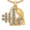 0.18 Ctw SI2/I1 Diamond 14K Yellow Gold football theme pendant necklace