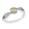 0.65 Ctw GIA Certified Fancy Yellow Diamond 14K White Gold Engagement Halo Ring
