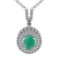 1.80 Ctw VS/SI1 Emerald And Diamond 14K White Gold Necklace (ALL DIAMOND ARE LAB GROWN )