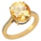 Certified 2.75 Ctw Citrine And Diamond VS/SI1 Ring 14K Yellow Gold MADE IN USA