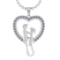 0.75 Ctw SI2/I1 Diamond 14K White Gold valentine's day theme pendant necklace