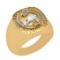 0.29 Ctw SI2/I1 Diamond 14K Yellow And White Gold Gold Two tone football theme Ring