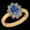 Certfied 0.75 Ctw Kyanite And Diamond I1/I2 18k Yellow Gold Engagement Ring