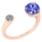 Certified 1.33 Ctw Tanzanite And Diamond Ladies Fashion Halo Ring 14K Rose Gold (VS/SI1) MADE IN USA