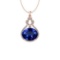 Certified 8.62 Ctw VS/SI1 Tanzanite And Diamond 14K Rose Gold Pendant Necklace
