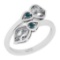0.65 Ctw i2/i3 Treated Fancy Blue and White Diamond 14K White Gold Flower Engagement Halo Ring