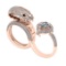 3.88 Ctw SI2/I1 Diamond 14K Rose Gold Snake Multi Finger Ring