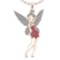 2.61 Ctw Ruby and Treated Fancy Black & White Diamond 14K Rose Gold Fairy pendant Necklace