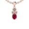 0.83 Ctw SI2/I1 Ruby And Diamond 14K Rose Gold Vintage Style Pendant