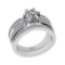 1.41 Ctw SI2/I1 Gia Certified Center Diamond 14K White Gold Bridal Style Wedding set Ring
