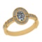 1.00 Ctw SI2/I1 Diamond 14K Yellow Gold Engagement Halo Ring