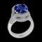 6.87 Ctw VS/SI1 Tanzanite and Diamond 14K White Gold Vintage Style Ring