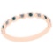 Certified 0.05 Ctw Treated Fancy Blue Diamond 14k Rose Gold Promise Band