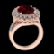 5.42 Ctw VS/SI1 Spessartite Garnet and Diamond 14K Rose Gold Engagement Ring
