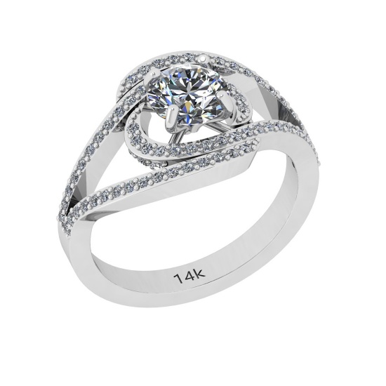 1.40 Ctw SI2/I1 Diamond 14K White Gold Engagement Ring