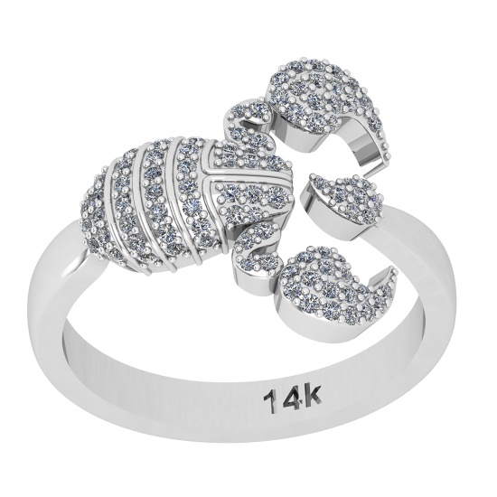 0.45 Ctw Si2/i1 Diamond 14K White Gold Creature Ring