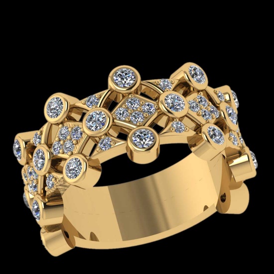 1.16 Ctw SI2/I1 Diamond 10K Yellow Gold Eternity Band Ring