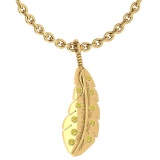Certified 0.08 Ctw I2/I3 Treated Fancy Yellow Diamond 14K Yellow Gold Vingate Style Necklace