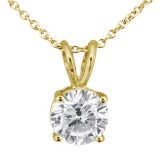 0.25ct. Round Diamond Solitaire Pendant in 18k Yellow Gold (I, SI2-SI3)