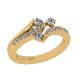 0.41 Ctw SI2/I1 Diamond 14K Yellow Gold Engagement Ring