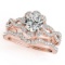 Certified 0.85 Ctw SI2/I1 Diamond 14K Rose Gold Bridal Wedding Set Ring