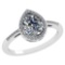1.18 Ctw Diamond 14k White Gold Halo Ring VS/SI1