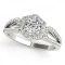 Certified 0.85 Ctw SI2/I1 Diamond 14K White Gold Engagement Halo Ring