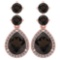 Certified 5.17 Ctw Smoky Quarzt And Diamond 14k Rose Gold Halo Dangling Earrings