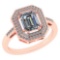 1.12 Ctw Diamond 14k Rose Gold Halo Ring