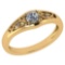 0.37 Ctw Diamond 14k Yellow Gold Halo Ring VS/SI1