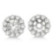 Round Diamond Earring Jackets for 6mm Studs 14K White Gold 0.80ctw